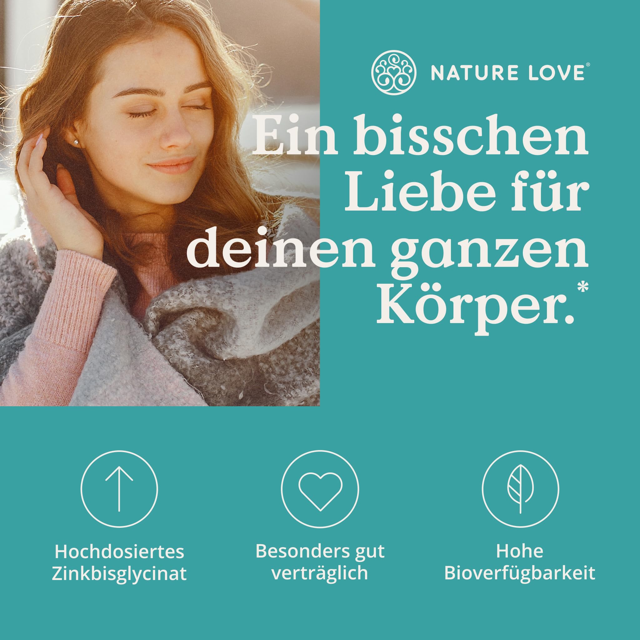 NATURE LOVE® Zink - 365 Tabletten (1 Jahr) - Hochdosiert (25mg): Zink-Bisglycinat - Hoch bioverfügbares Zinc - vegan, laborgeprüft, in Deutschland entwickelt 2