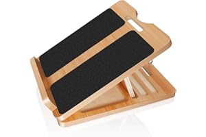 POILKMNI Professional Wooden Slant Board, Adjustable Incline Board, Stretch Board Extra Handle Design for Portability, Slant Board for Calf Stretching, Calf Stretch Board
