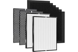 AMBOSELI 10-Pack 3000 Air Replacement Filter, Compatible with Air Doctor 3000, 3000M, 3000Pro Air Puri-fier,H13,2 air filter, 2 Activated Carbn and 6 Extra Carbn Pre-Filters