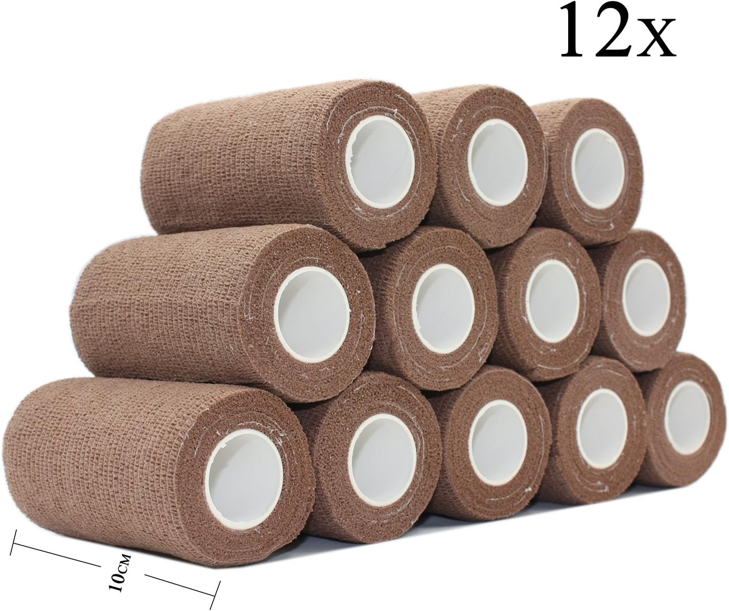 4 inch x 12 Pack Dark Skin Adhesive Bandages 5 Yards Self
