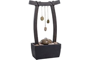 Kenroy Home Kenroy 51047WDG Outdoor Table Fountain from Reflection Collection 11.50 inches, Small, Wood Grain