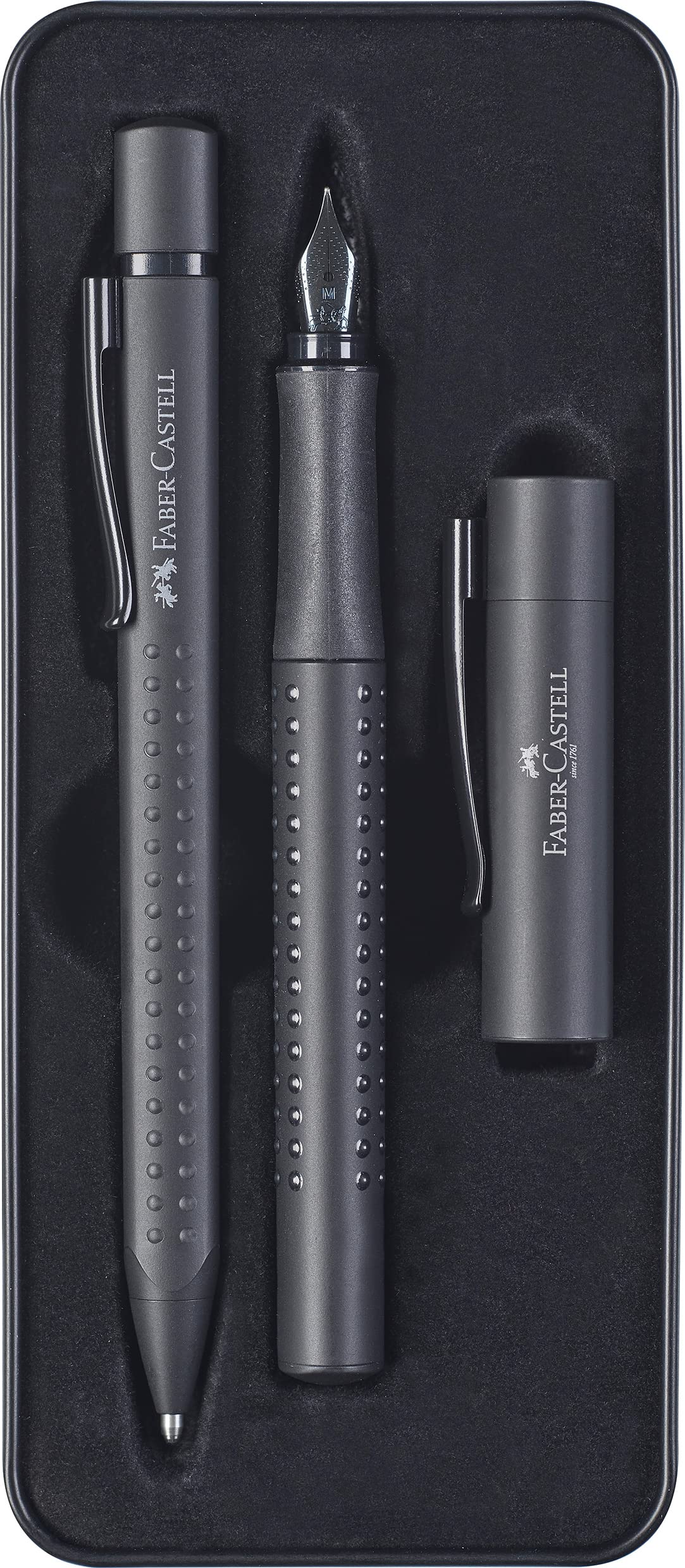 Faber-Castell Grip Edition Fountain Pen and Ballpoint Pen Set - All Black