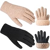 fauson Winter Gloves - 4 Pairs Winter Gloves Women Men Cold Weather Valentines Day Gifts for Her Womens Gloves
