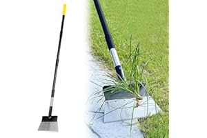 BLUMETREC Garden Flat Shovel, Heavy Duty Multifunctional Cleaning Shovel with 60" Adjustable Long Handle, Metal Floor Scraper Tool for Weeding, Scraping, Ice & Snow Removal, Driveway, Sidewalk, Garden, Outdoor
