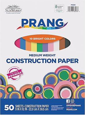 Prang (Formerly SunWorks) Construction Paper, 10 Assorted Colors, 9" x 12", 50 Sheets