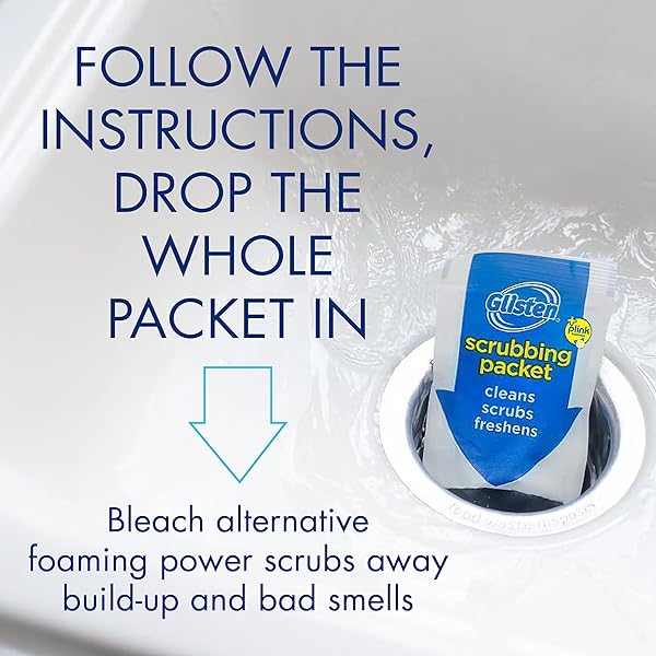 GLISTEN GARBAGE DISPOSER CLEANER, ODOR ELIMINATOR WITH FOAMING ACTION, REMOVES BUILD-UP AND DEEP CLEANS, LEMON SCENT, 4.9 OZ(PACK OF 6)