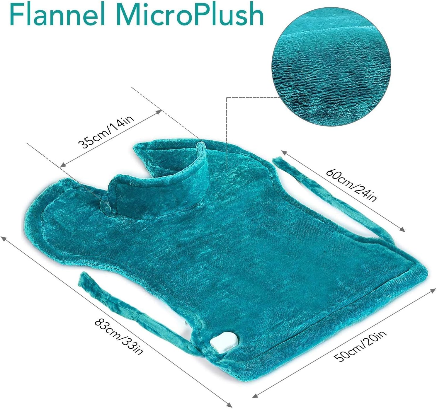 Large Heating Pad for Back and Shoulder Pain, 24"x33" Heat Wrap with Fast-Heating and 5 Heat Settings for Sport Sorness and Cramps Relief, Auto Shut Off Available-Lake Green: Health & Personal Care
