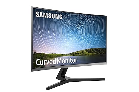 Samsung C27r500 Monitor Curvo Borderless 27 Pollici Fhd 1920 X 1080 4 Ms 169 60 Hz 1080p 1800r Led 1 Hdmi Base A Doppio Snodo Blugrigio