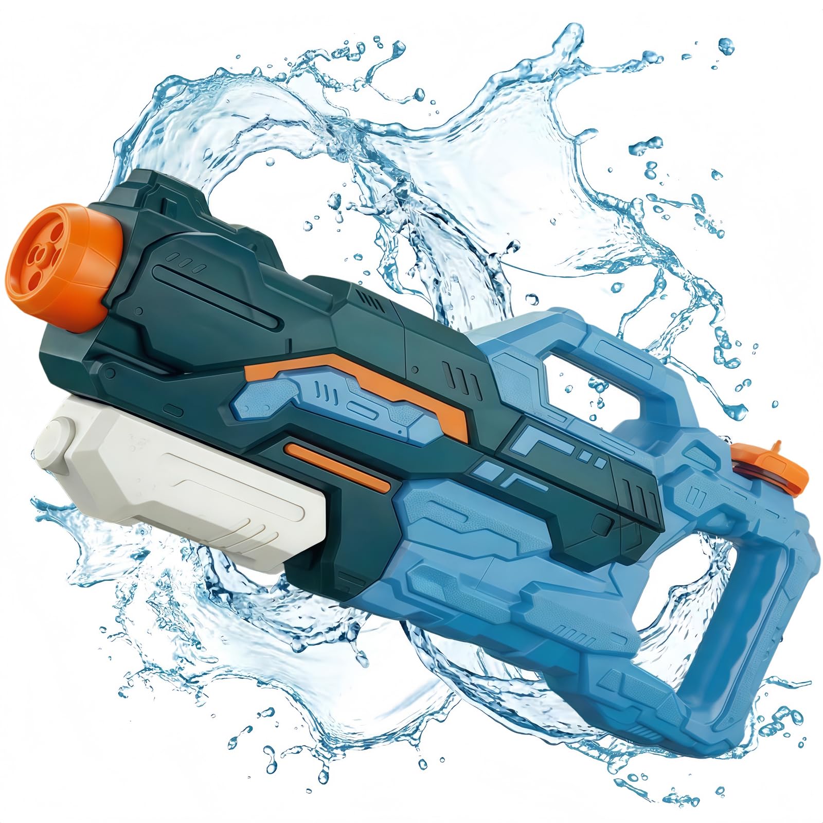 Vivyklfc 1500ml Large Capacity Water Pistol, 4-in-1 Adjustable Nozzle Super Soaker Pump Action Blaster, 8-10 Meters Range Water Gun for Adults & Kids, Outdoor Toy for Summer Pool, Beach & Garden