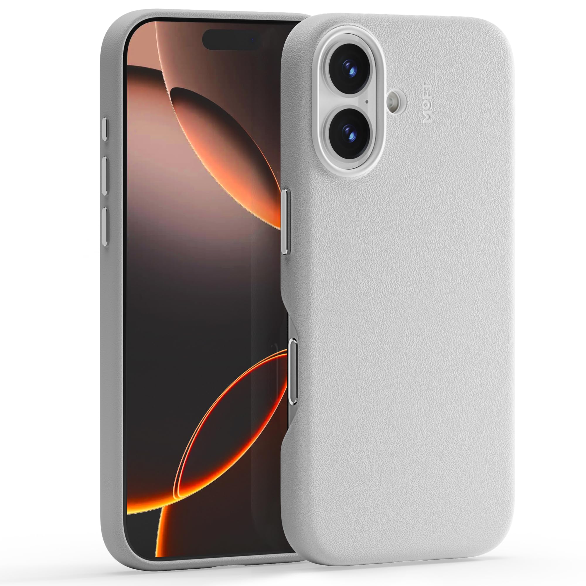 MOFT Snap Case MOVAS for iPhone 16 Plus, Magnetic Premium Vegan Leather Phone Case with Smooth Feeling, Enduring Color Minimalist Protective Case, Misty Cove — image 1