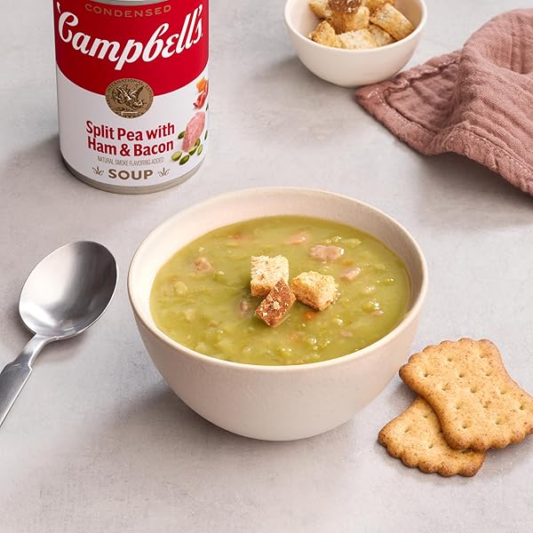CAMPBELL’S CONDENSED SPLIT PEA SOUP WITH HAM AND BACON, NATURAL SMOKE FLAVORING ADDED, 11.5 OZ CAN