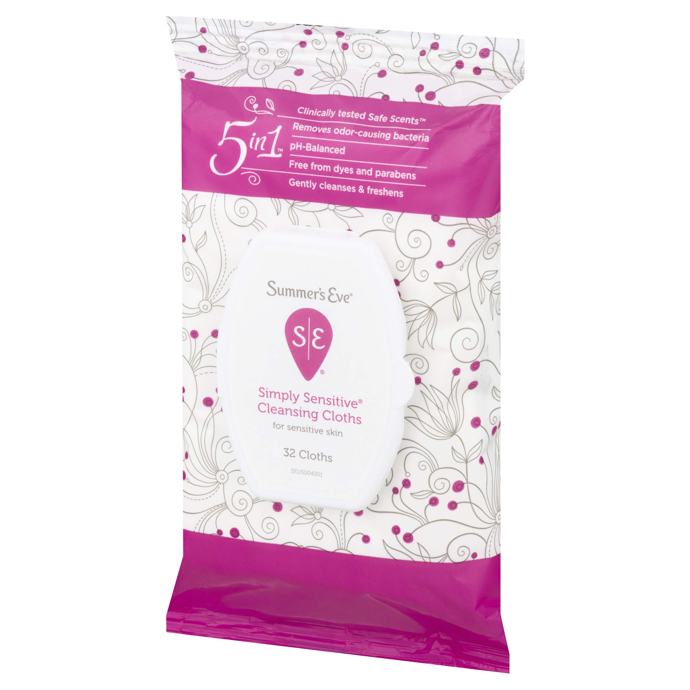 Summer's Eve Simply Sensitive Cleansing Cloths for Sensitive Skin PH