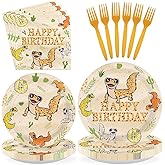 Greencian 96Pcs Leopard Gecko Birthday Decorations Reptile Plates and Napkins Safari Animals Decorations Favors for Kids Boys Birthday Baby Shower Reptile Theme Party Supplies Serves 24