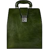 Time Resistance Leather Backpack for Men and Women - Business Rucksack Laptop Bag (Green)