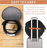 Ohiyoo Large Foldable Felt Hat Box with Lid, Handles, Shoulder Strap - Dark Grey view 6