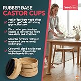 SOL 8 Pack Rubber Base Castor Cups Furniture Floor Protectors view 6