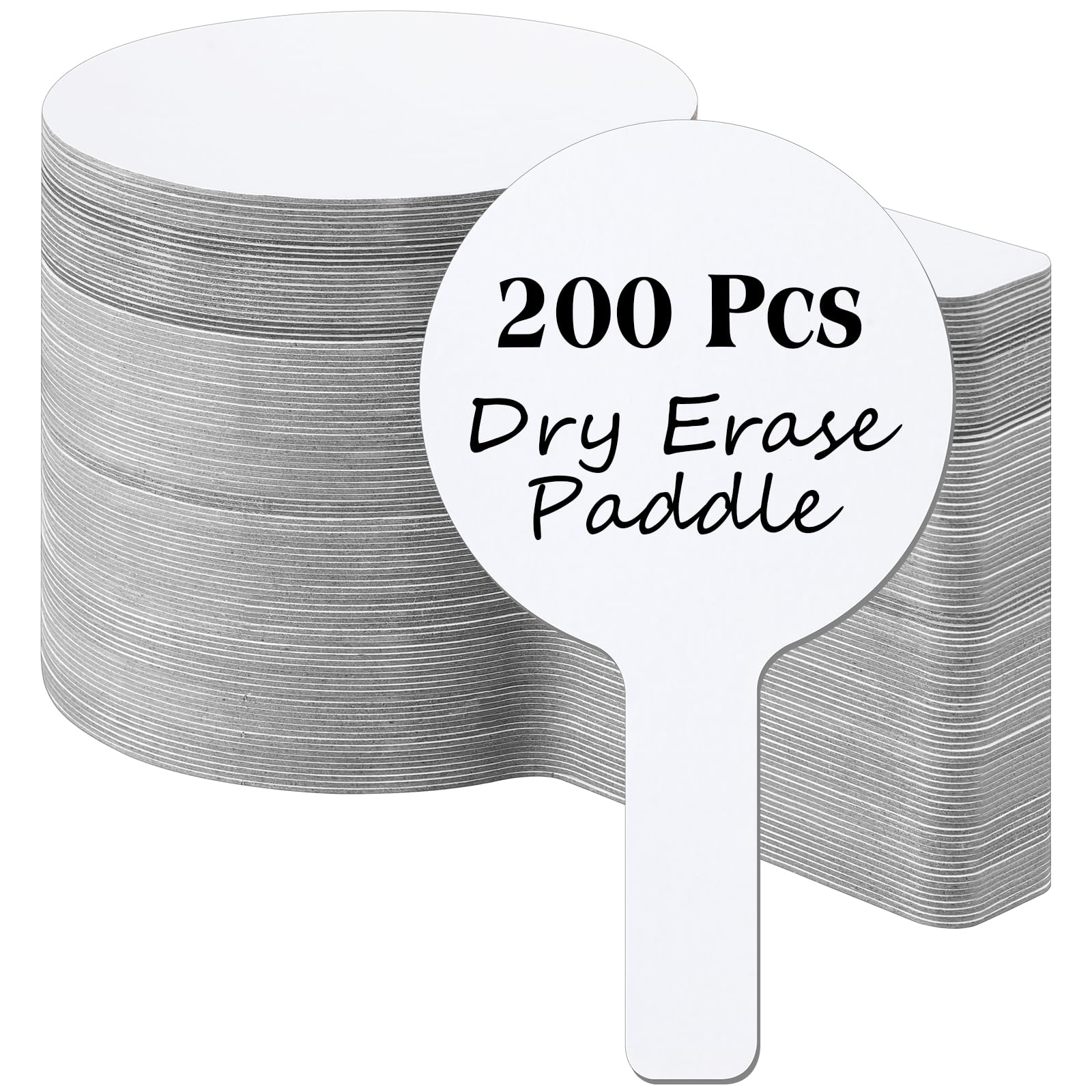 Photo 1 of Seajan 200 Pcs Dry Erase Answer Paddles for Classroom - Double Sided Small Whiteboards Bulk Set, Handheld Lapboards for Teachers, Students, School & Home Learning(Round)