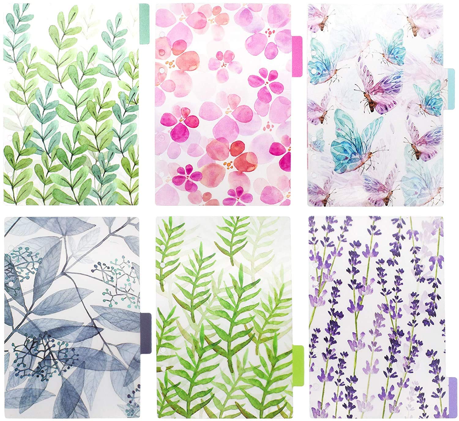 Index Tabs for A5/A6 6-Holes Cover Round Ring View Binder File Folder Loose Leaf Sheet Protectors Binder Cover Protector (Divider Leaf, A6/17cm*10cm) — image 1