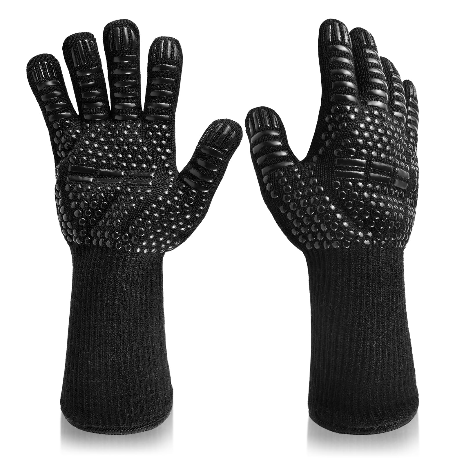 Grilling BBQ Gloves Anti-scald High Temp Resistance Fireproof Glove Grilling Barbecue,Cut-Resistant Grill Gloves,Kitchen Safe Cooking Gloves for Men, Oven Mitts,Smoker,Barbecue,Grilling.