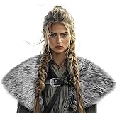 Viking Fur Shawl Collar Medieval Faux Fur Mantle Shoulder Wrap for Women Viking Costume Accessory