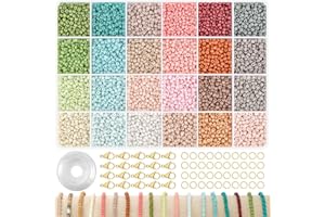 TEXGIZRLY 3mm Glass Seed Beads for Jewelry Making, Friendship Bracelet Making Kit for Girls Adults, 24 Colors Bead Bracelet Kit for DIY Crafts Gifts (3MM-A)