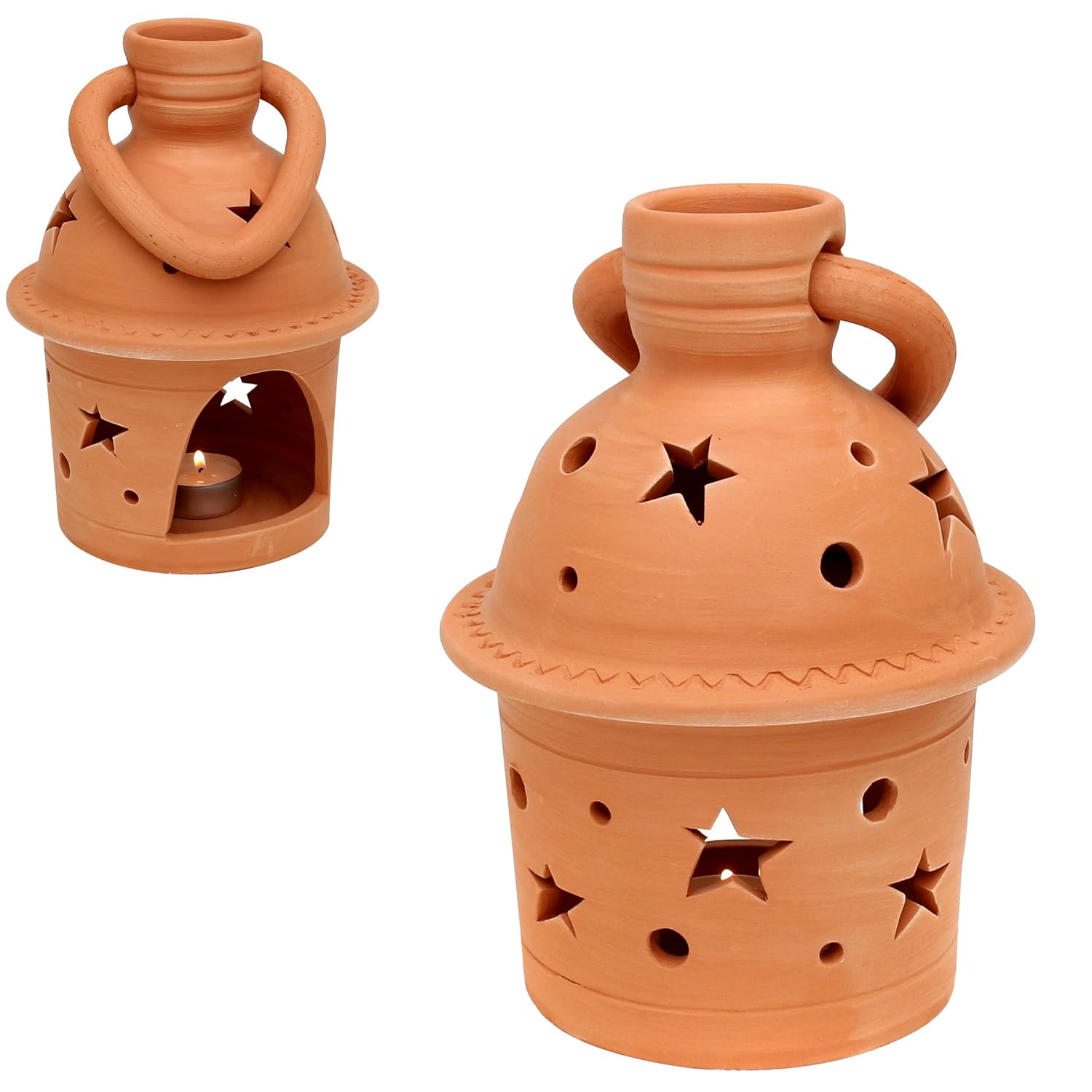 Beautiful terracotta candle holder handmade 12 x 6 x 6 inches Amazon
