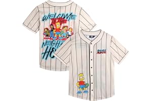 The Simpsons Unisex Baseball Jersey - Novelty Fashion Bart Simpson Vintage Shirt - Jersey Top for Men and Women (S-4XL)