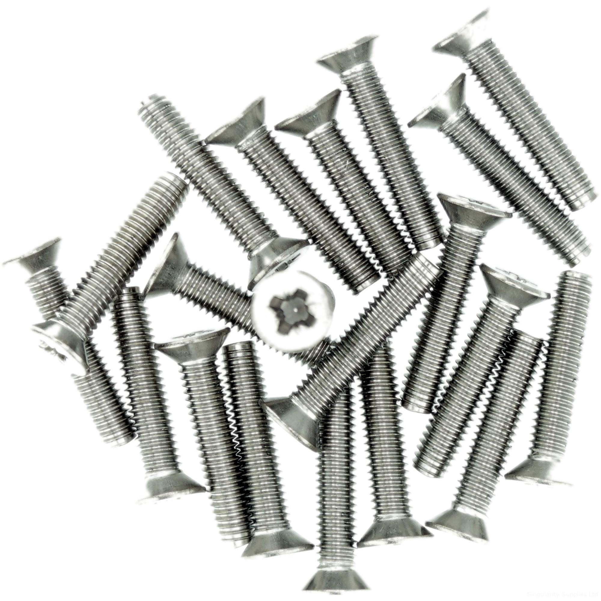 M4 (4mm x 8mm) Pozi Countersunk Thread Rolling Screw - Stainless Steel (A2) (Pack of 20)