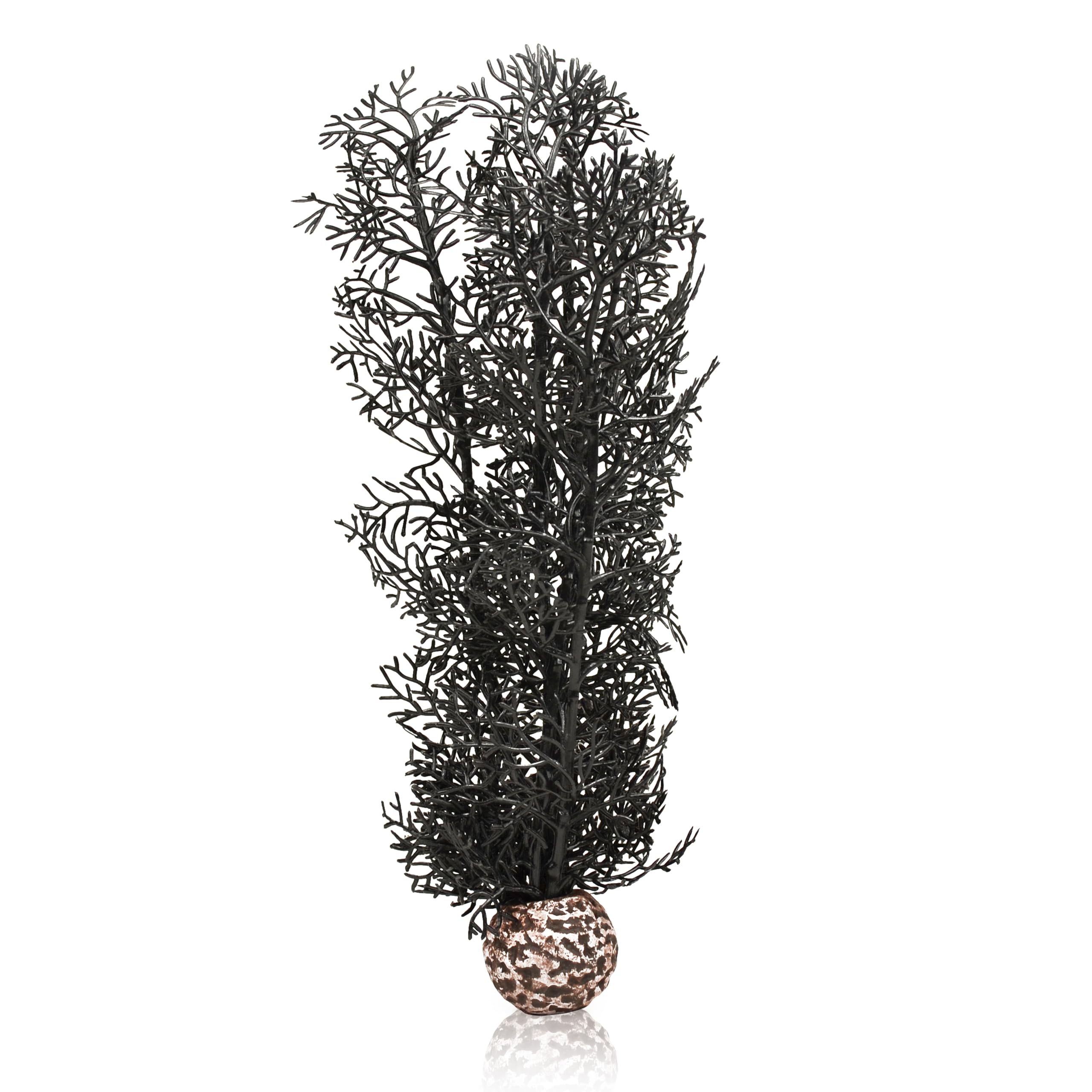 biOrb Fish Tank Decorations, Aquatic Horn Coral Plant With Weighted Ball (Medium Black Aquarium Plant), Artificial Fish Tank Plants To Add Colour, Natural-Looking Aquarium Decor For Scenic Background