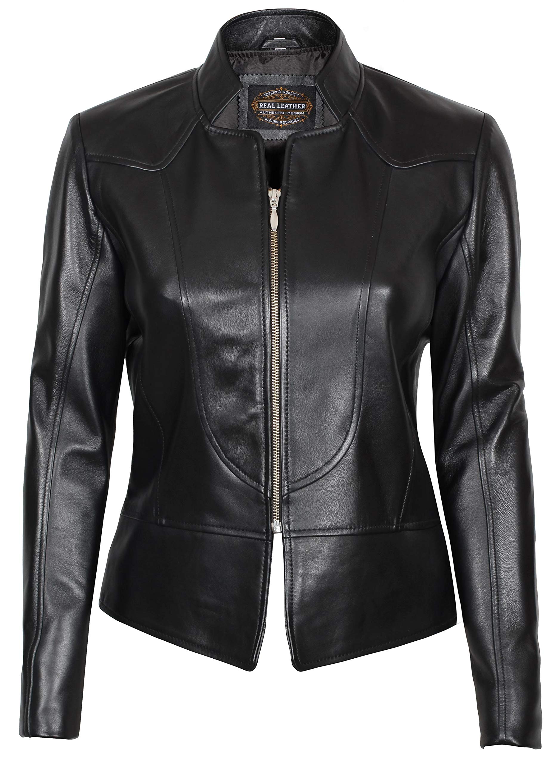 fjacketsLeather Jacket Women - Cafe Racer Real Women's Leather Jackets Stylish Lambskin Leather Jacket For Womens