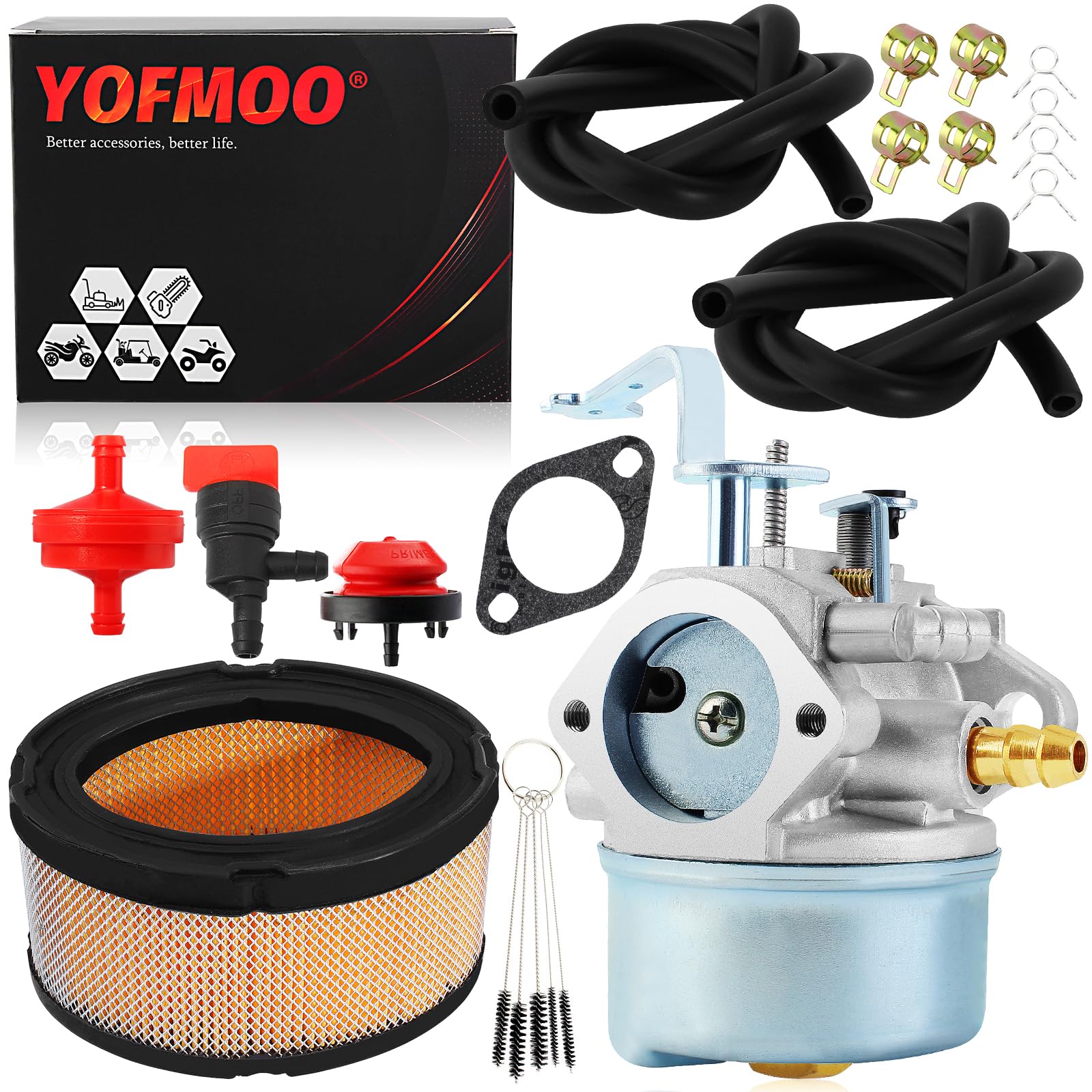 YOFMOO Carburetor Air Filter Compatible for Tecumseh 640260 640260A 640260B 640269 632689 HM80-HM100 LH318XA LH358XA LH358EA 8HP-10HP Coleman Craftsman Generator Lawnmower Snowblower 520956 056320