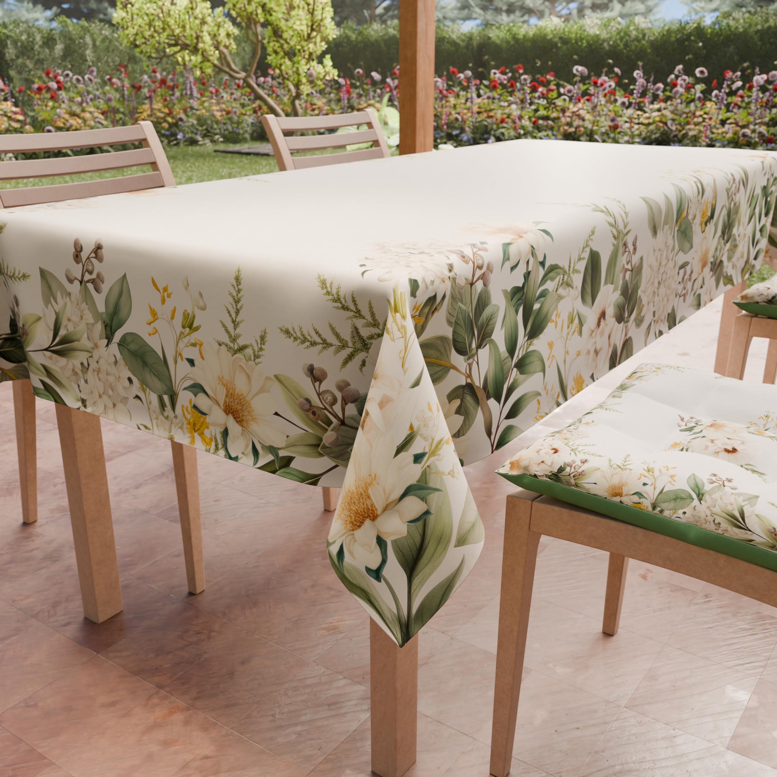 PETTI Artigiani Italiani - Rectangular Stain-resistant Tablecloth for Kitchen, Botanical Design X6 Seater (140 x 180 cm) 100% Made in Italy — image 1