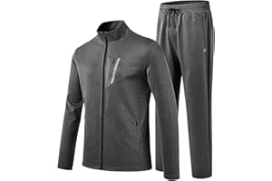 MoFiz Men's Tracksuits Set Long Sleeve Causal Full Zip Running Sports Sweatsuit For Men 2 Piece Outfits