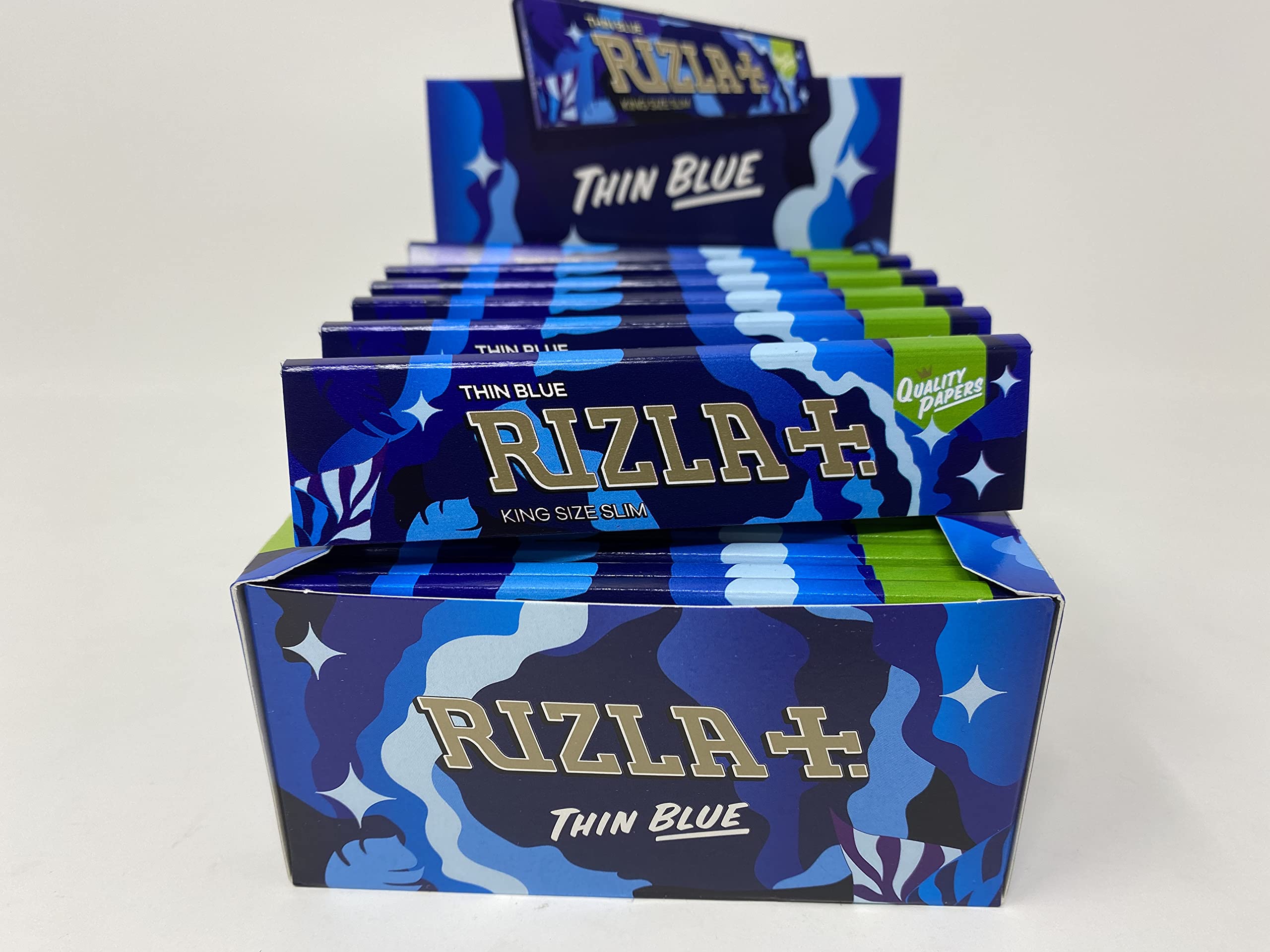Rizla King Size Camouflage Rolling Paper Full Box Of 50 Booklets (Blue)