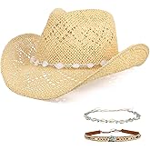 ZWZPOP Cowboy Hat,Cowgirl Hat,Cowboy Hats for Women/Mens/3 Decorative Bands Straw Hat,Western Cowboy Hat for Women and Men