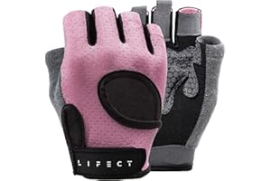 LIFECT Essential Breathable Workout Gloves, Weight Lifting Fingerless Gym Exercise Gloves with Curved Open Back, for Powerlifting, Women and Men