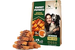 BELOVED PETS Sweet Potato Dog Treats & Chicken Jerky Wraps 10.6 Oz - Dog Food & High Protein Soft Chews for Large, Medium & Small Breeds - Natural Healthy Training Strips & Rawhide Free Snacks – Puppy Treats