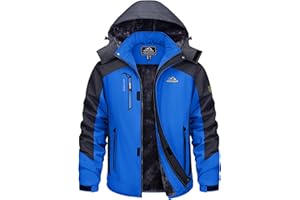 TACVASEN Men's Waterproof Fleece Liner Winter Coats Parka Mountain Windproof Warm Snow Ski Jacket with Multi-Pockets