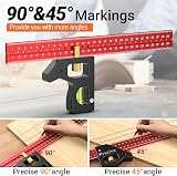 Preciva Combination Set Square 12in 300mm 45/90 Degrees with Bubble Level view 4