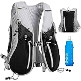 NONSAR Running Vest for Men Women, Running Vest Backpack, Lightweight Pack with 500ml Soft Flask, Adjustable Chest Straps and Reflective Running Hydration Vest for Running Hiking Cycling Camping