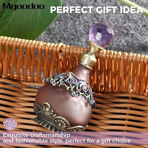 Mgoodoo Purple Vintage Perfume Bottle, 25Ml Empty Refillable Glass