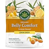 Traditional Medicinals Organic, Belly Comfort Lozenges, Lemon Ginger - Supports Nausea Relief and Occasional Indigestion - Non-GMO, Stimulant-Free - 30 Individually Wrapped Lozenges
