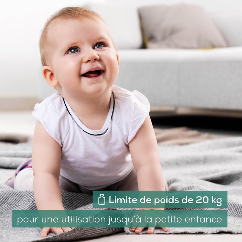 BY 90 Pèse-bébé connecté avec ruban mesureur intégré, application gratuite (iOS + Android), capacité de charge de 20 kg et fonction de maintien pour bébés gigoteurs