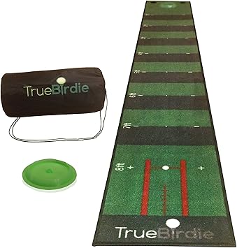 Amazon インドアパッティンググリーンとゴルフマット トラベルバッグ付き 10フィート パッティングマット Truebirdie パット練習器具