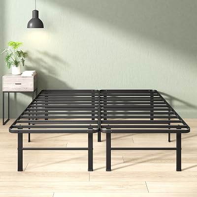 Zinus Rumi 14in Full Metal Bed Frame, Quick Assembly SmartBase® Mattress Foundation, Heavy Duty Sturdy Steel with No Box Spring Needed, Eco-Friendly Packaging, Black