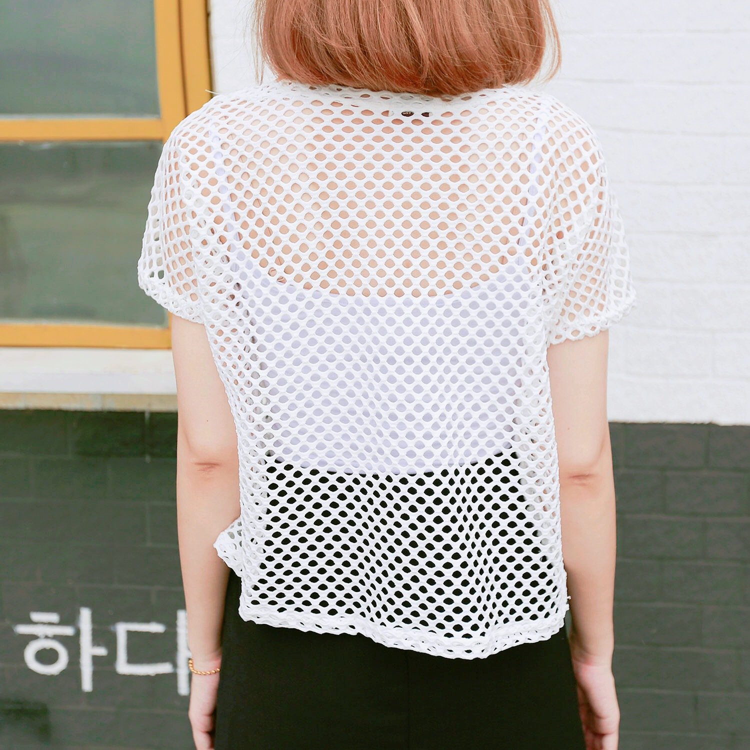 Women\'s Short Sleeve Mesh Floral Lace Crochet Crop Top (one Size, 02-White)