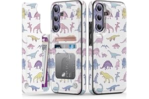 Goodon for Samsung Galaxy S25 Plus Case Wallet - Flip Folio Leather Cover with Trendy Floral Design, 3 Card Slots & Kickstand Function, Protective Phone Case for Women and Girls - Cute Dinosaur s