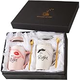 Mr and Mrs Coffee Mugs Set - Unique Wedding Gifts For Bride Groom His and Her Anniversary Engagement Bridal Shower Gift for Him Her Couples Gifts for Mom Dad Parents Present Valentine's Day Gift
