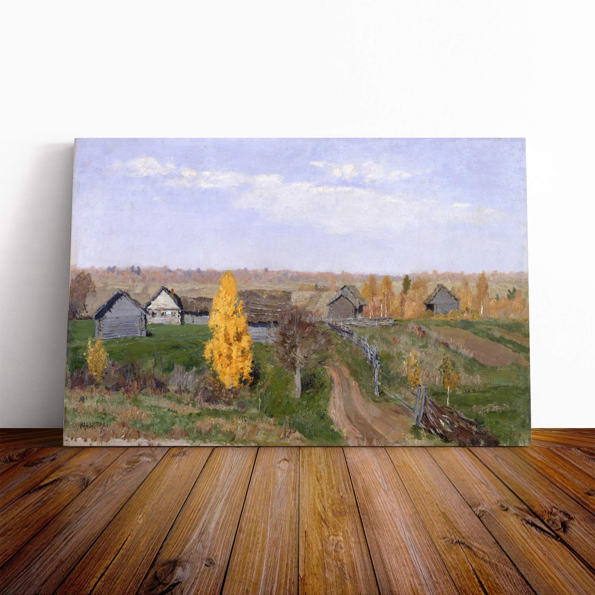 Isaac Levitan Golden Autumn Canvas Print | Gallery Wrapped 30mm Frame Wall Art | 20x14 inches | Ready to Hang | Modern Landscape Picture | Living Room Bedroom Lounge Office
