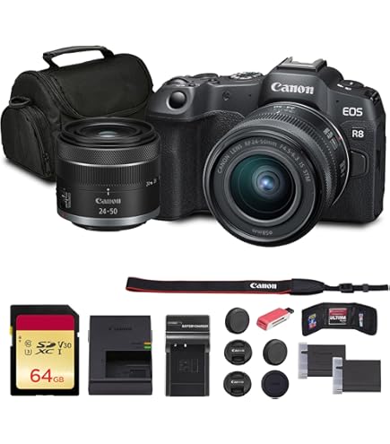 EOS R8＋RF50mm F1.8＋RF24-105mm F4-7.1 セット Amazon.com : Canon EOS R8 Mirrorless Camera with Canon RF 24-105mm